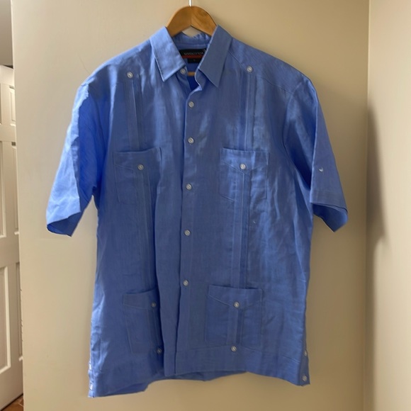 Mens linen cabana top - Picture 2 of 8